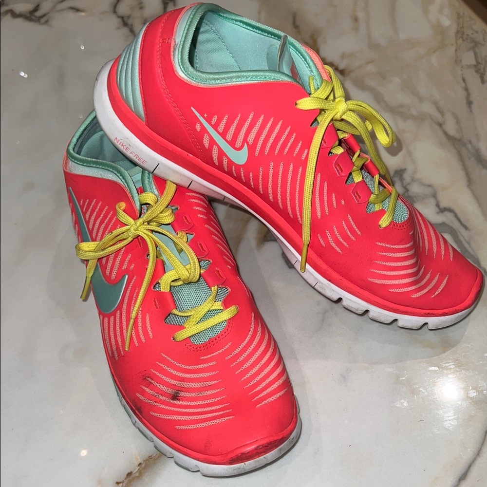 Nike Women's Bright Red and Yellow Athletic Shoes-good condition!
